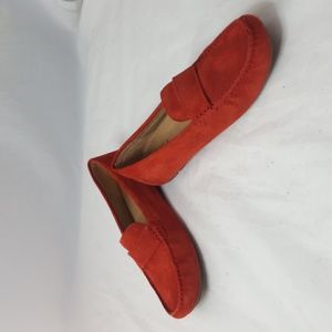 Naturalizer Rust Red Suade Leather Driving Loafer 8W